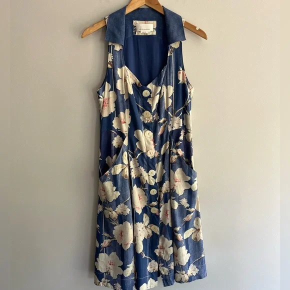 knee length dresses for ladies Odd Molly Anthropologie Floral Printed Midi Dress – White Chocolate Couture main image 0